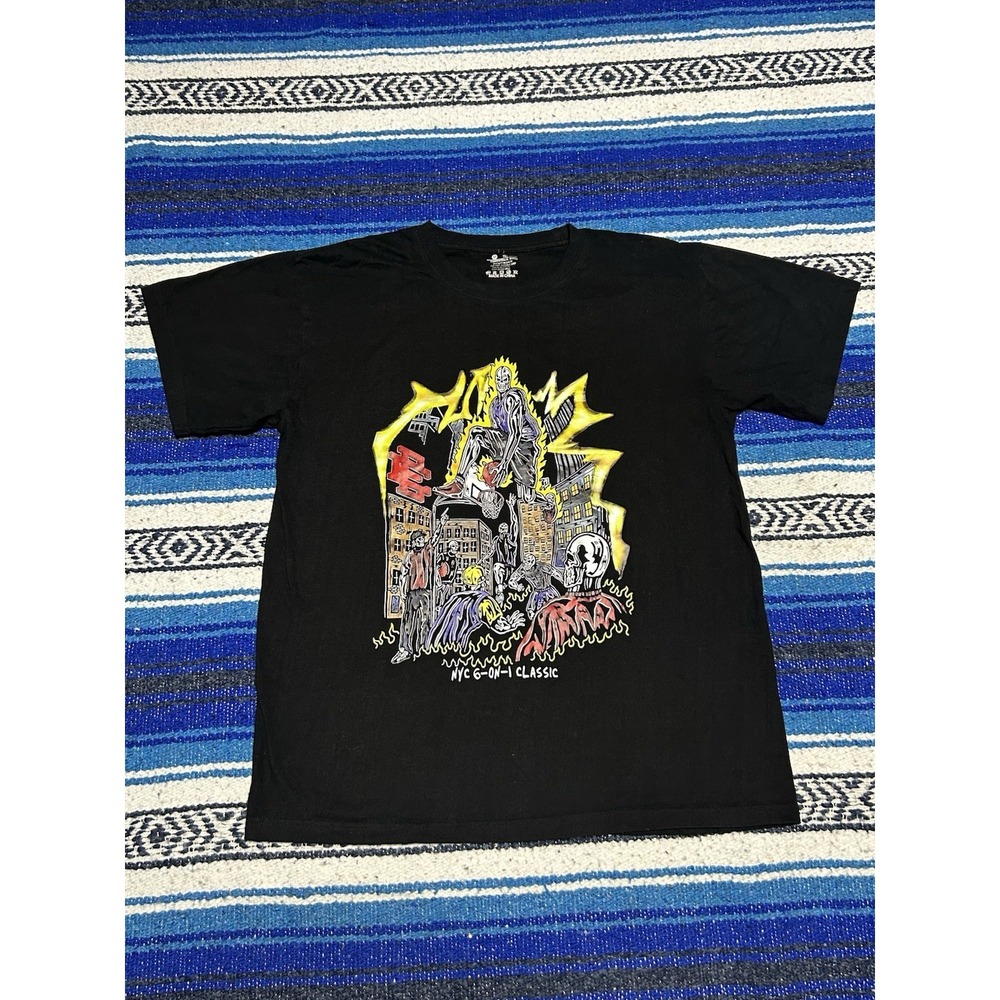 NYC 6 On 1 Classic Basketball Graphic T Shirt Black Size Medium Streetball
